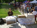 Carl Sack with the Penokees Information at the MAdison Farmer's Market