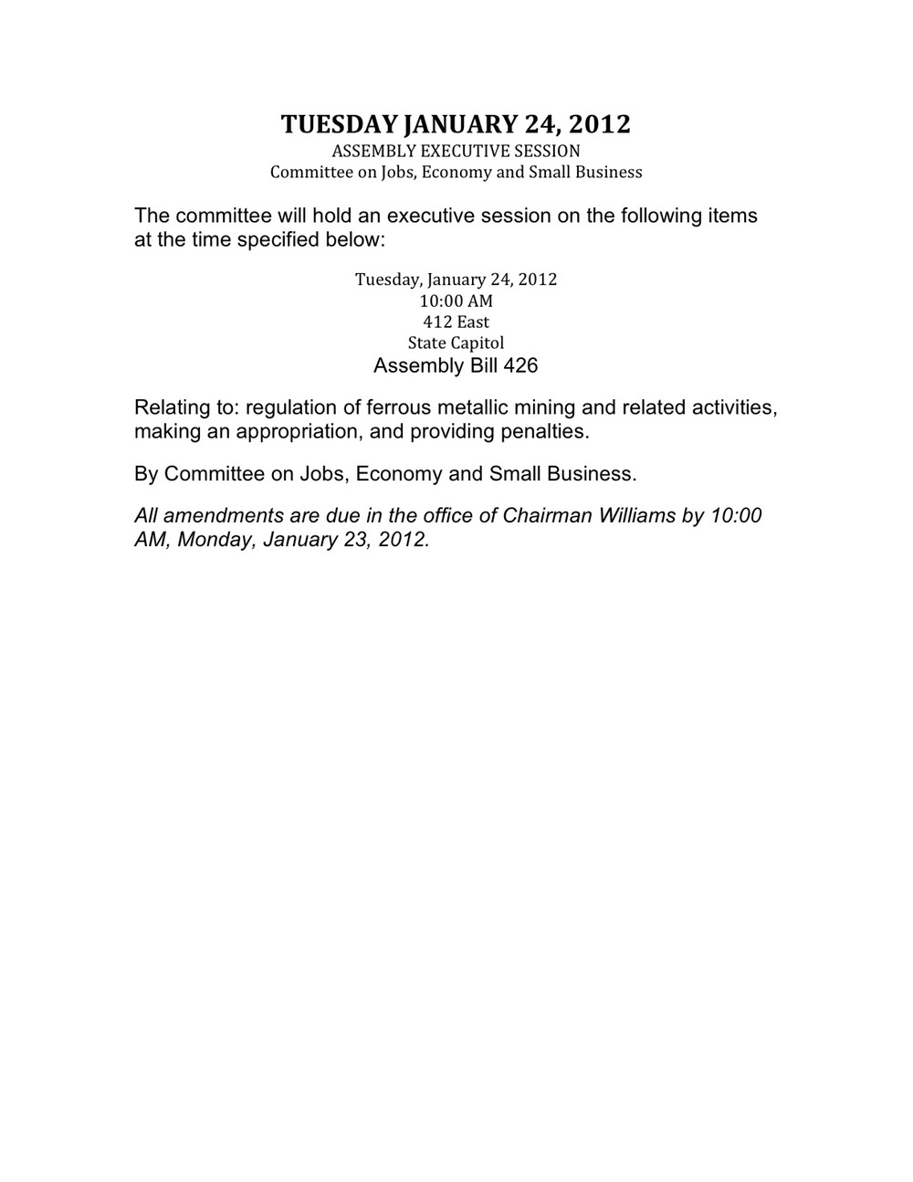 Jan. 24 Madison Committee Amendments